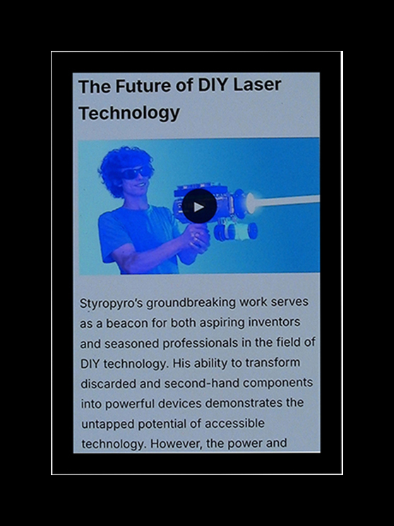smart kid builds laser from hell - god save us (201K)